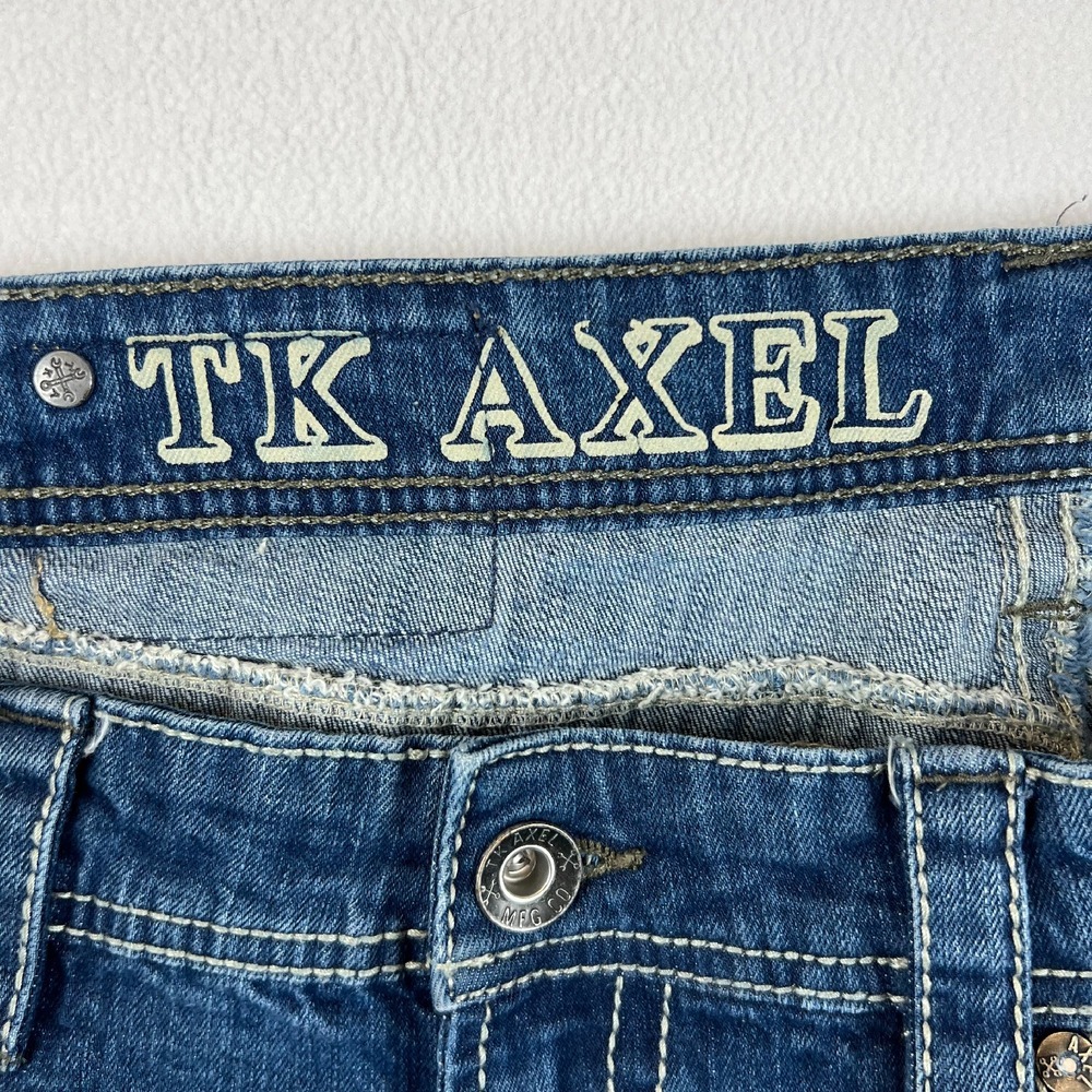 TK Axel Jeans Mens 36x34 Straight Wide Leg‎ Dark Wash Denim Cowboy Western Fit - Picture 5 of 12